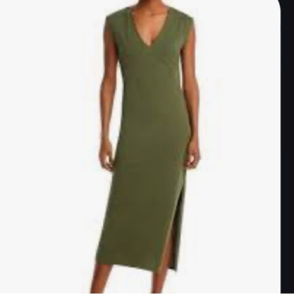 Frame Le Muscle Tee Shirt Dress - Olive Green